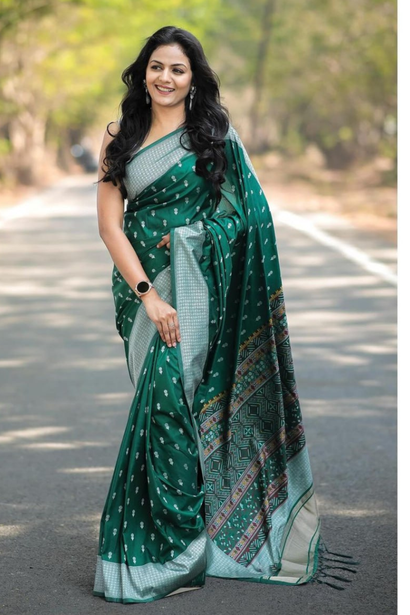 Banarasi silk silver Zari border saree