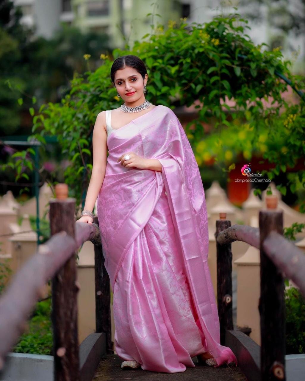 PINK TRADITIONAL KANCHI SOFT SILK SARI